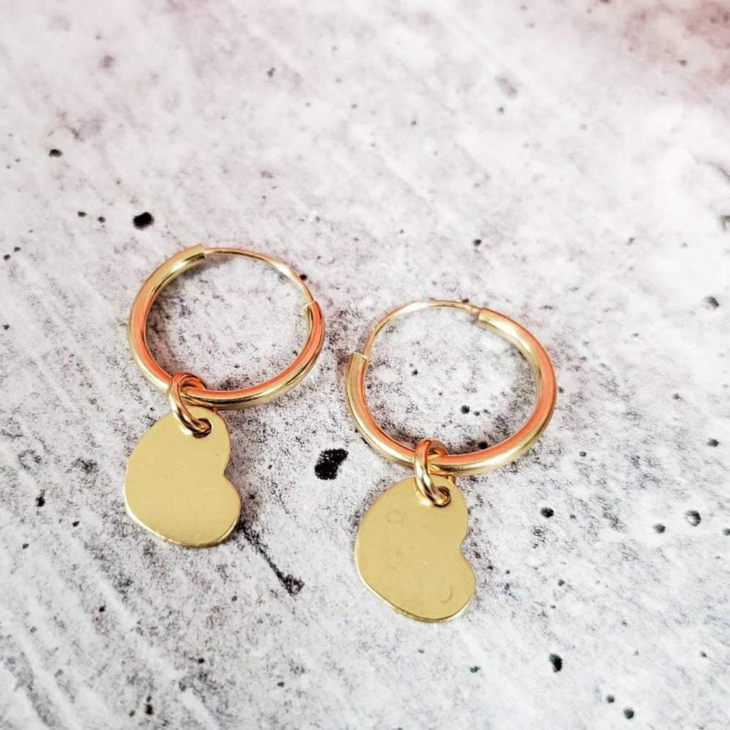 14K Gold Initial Endless Hoop Earrings 14K Gold La Vie Bien 14K Gold Initial Endless Hoop Earrings