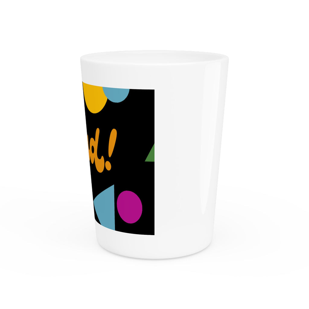 Salud! Confetti Pattern Shot Glass | Colorful Fiesta Party Drinkware