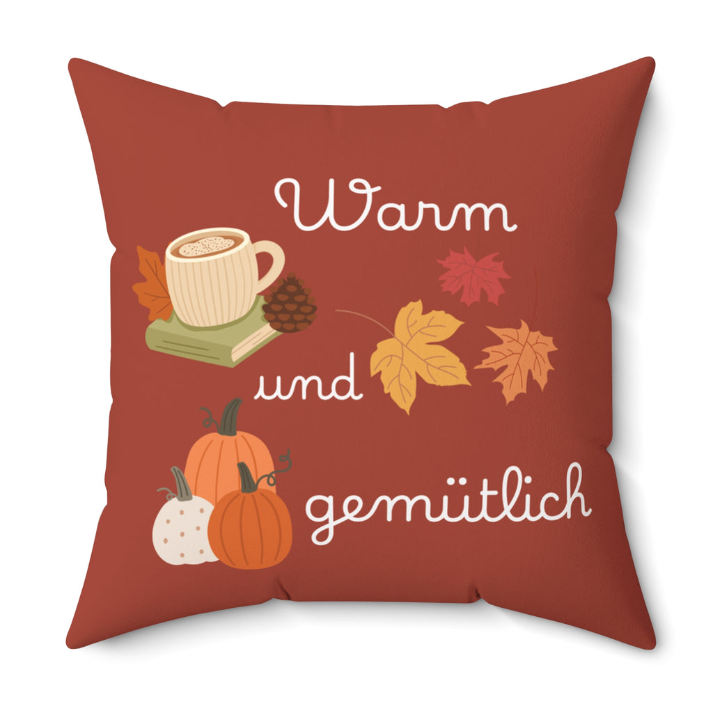 German Warm und gemütlich Autumn Cozy Pillow, Fall Decor Throw Pillow