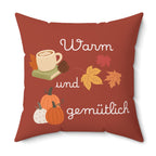German Warm und gemütlich Autumn Cozy Pillow, Fall Decor Throw Pillow