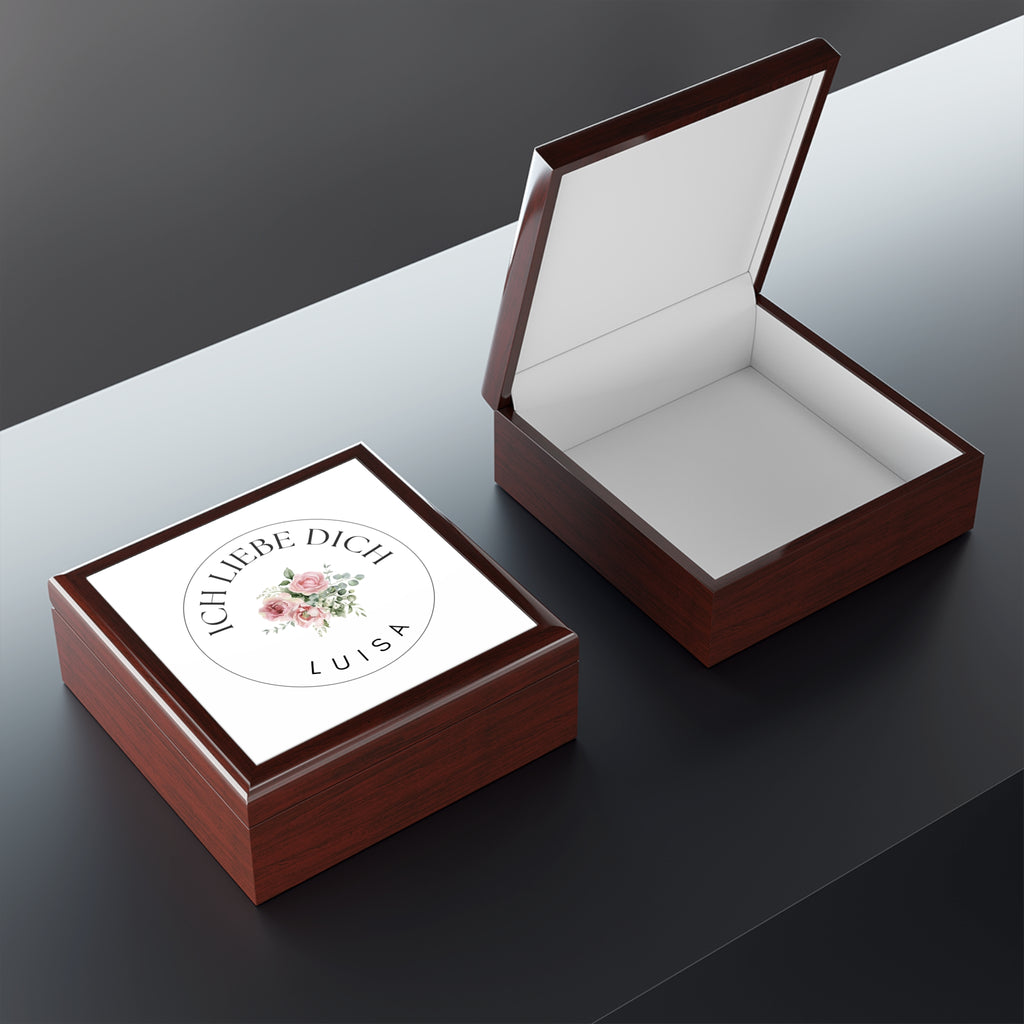 Personalized ich liebe dich German Jewelry Box with Name