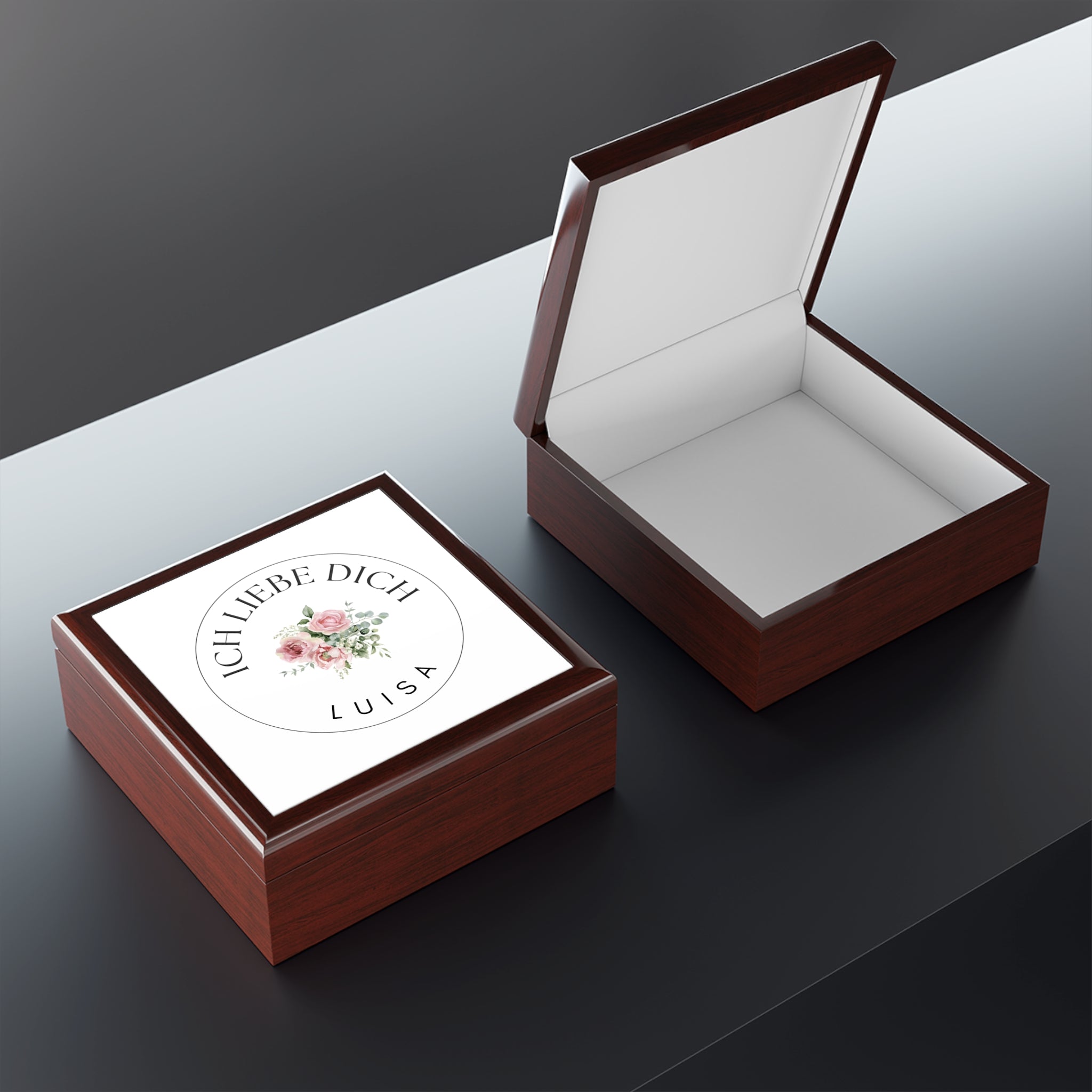 Personalized ich liebe dich German Jewelry Box with Name