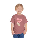 Bonjour Toddler Tee with Bunny & Heart by Printify