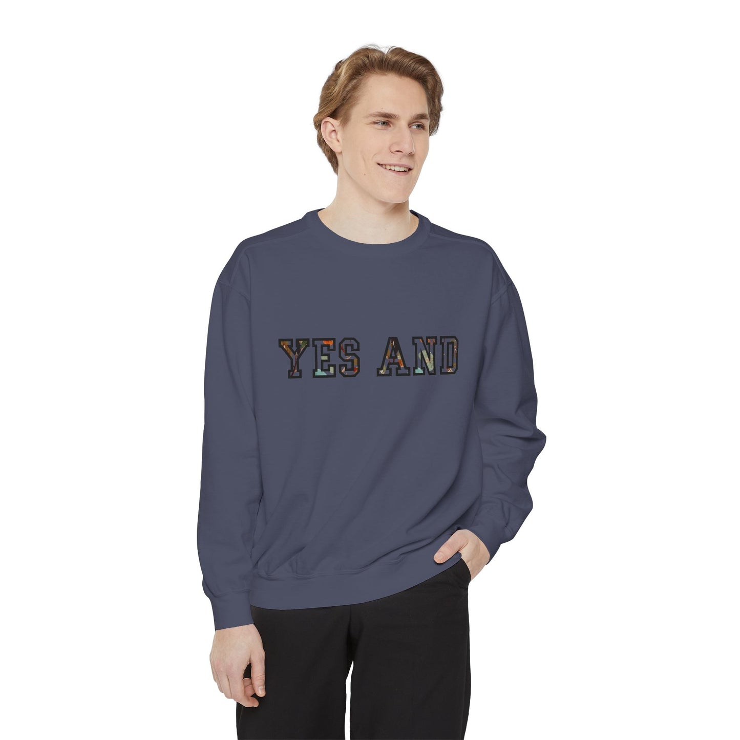 Sweat-shirt Oui et texte en bloc, couleurs confort