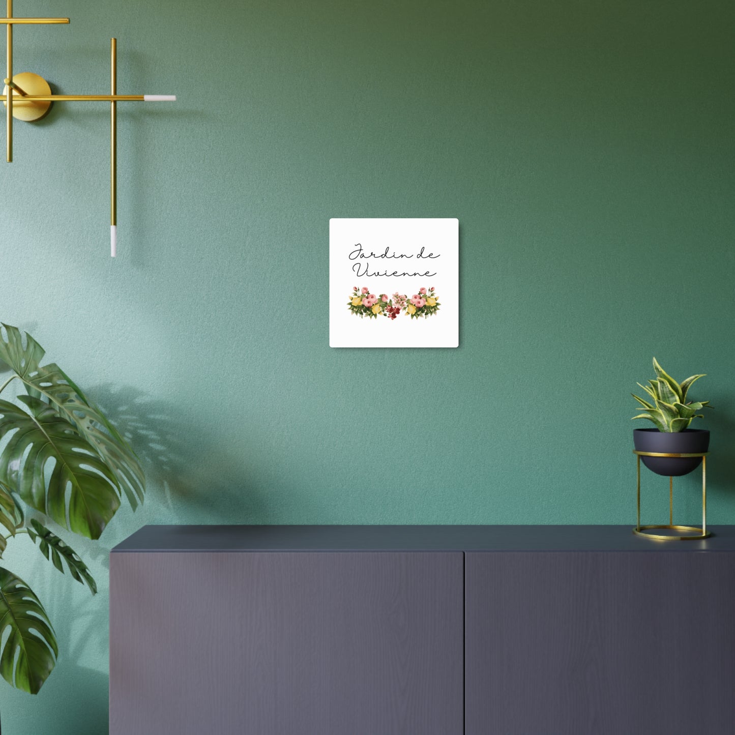 Panneau d'art en métal personnalisé Jardin de (nom personnalisé) pour jardin