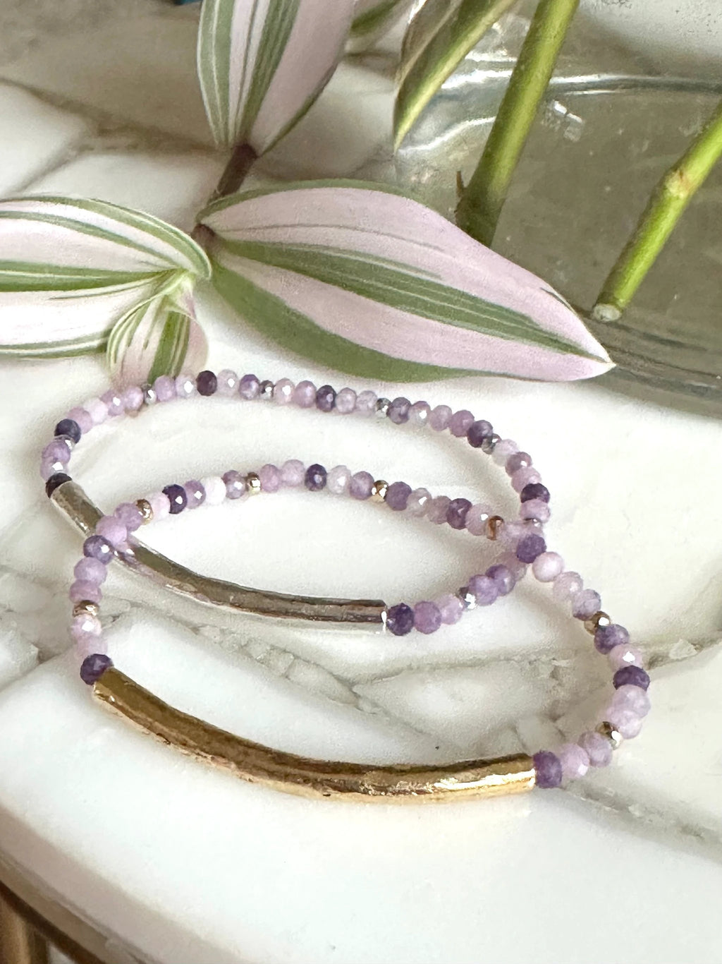 Lavender Lepidolite Bracelet by AdoreJules Designs
