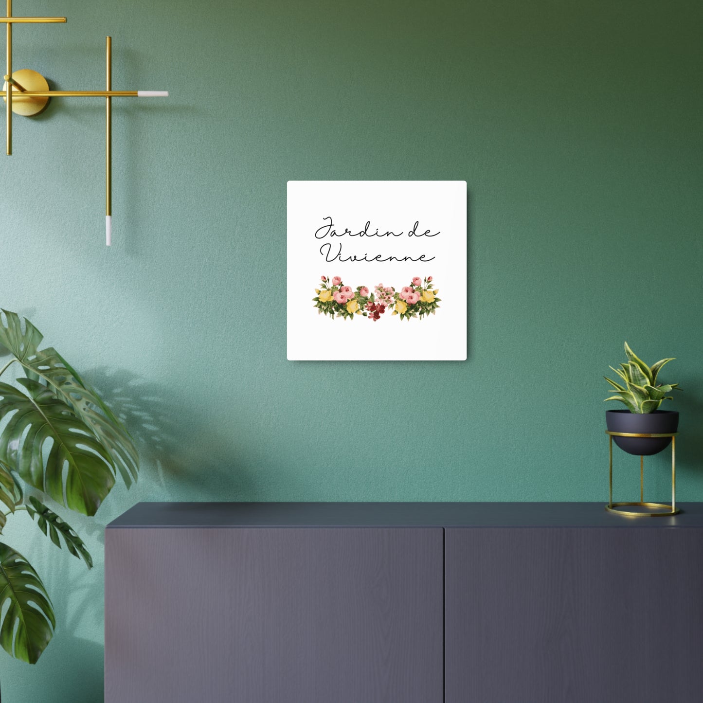 Panneau d'art en métal personnalisé Jardin de (nom personnalisé) pour jardin