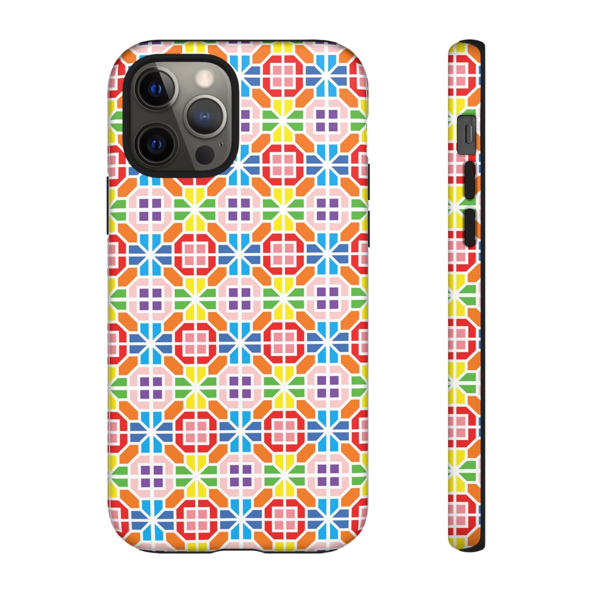Bespattered Facade Geometric Rainbow Mosaic Tough Case