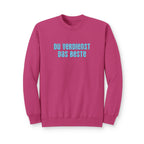 Du Verdienst Das Beste German puff print sweatshirt, Mental health apparel for German speakers, uplifting phrase crewneck, minimalist design
