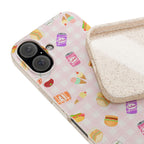 Kawaii foodie picnic eco Biodegradable Phone Case — Pink Picnic Snack Pattern Eco-Friendly iPhone Cover