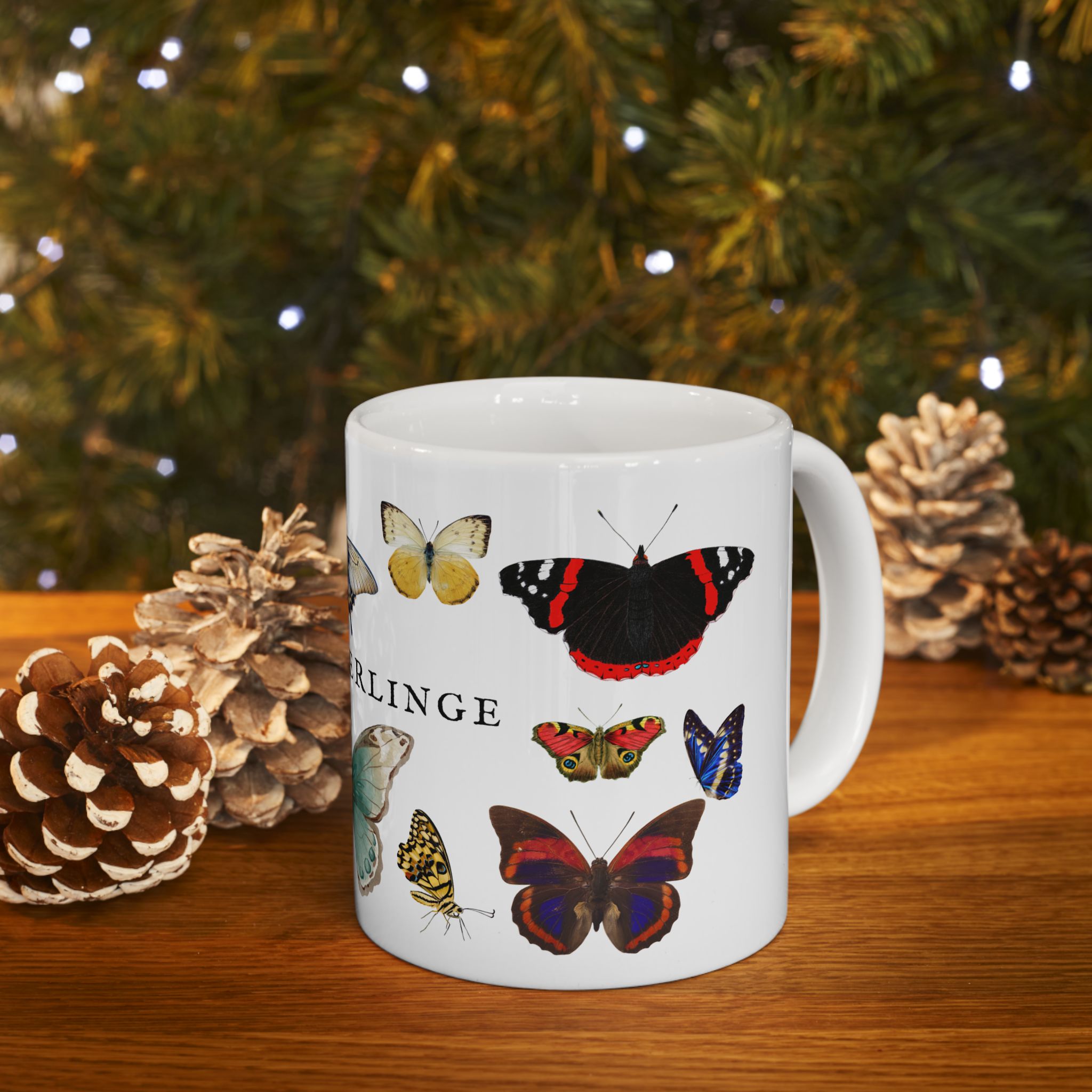 German Schmetterlinge vintage Butterfly Species Ceramic Mug — Vintage style Illustration (11oz & 15oz)
