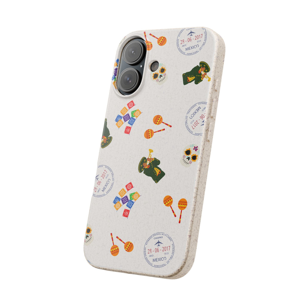 Mexican fiesta Biodegradable Phone Case — Colorful Fiesta Icons Eco iPhone Cover