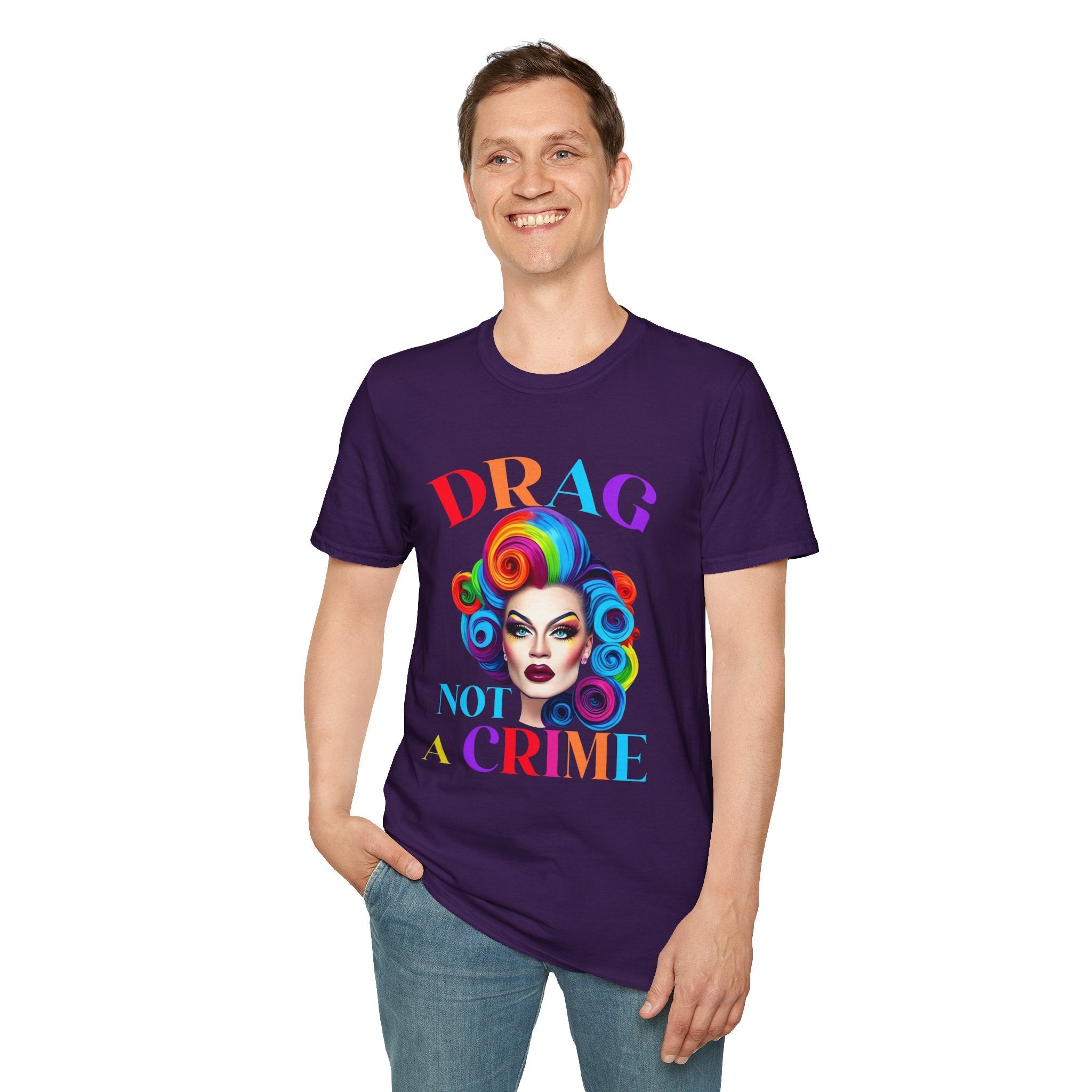 Bespattered Facade Drag: Not a Crime Unisex Softstyle T-Shirt