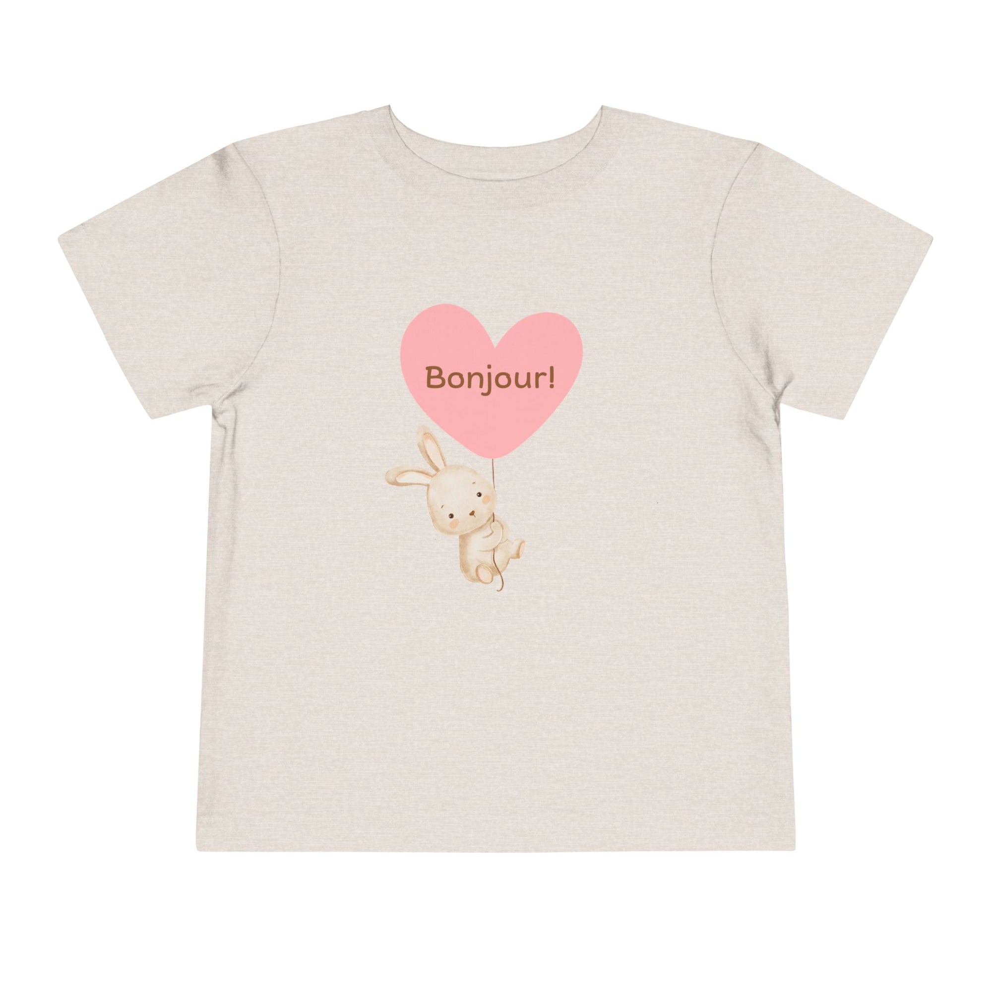 Bonjour Toddler Tee with Bunny & Heart