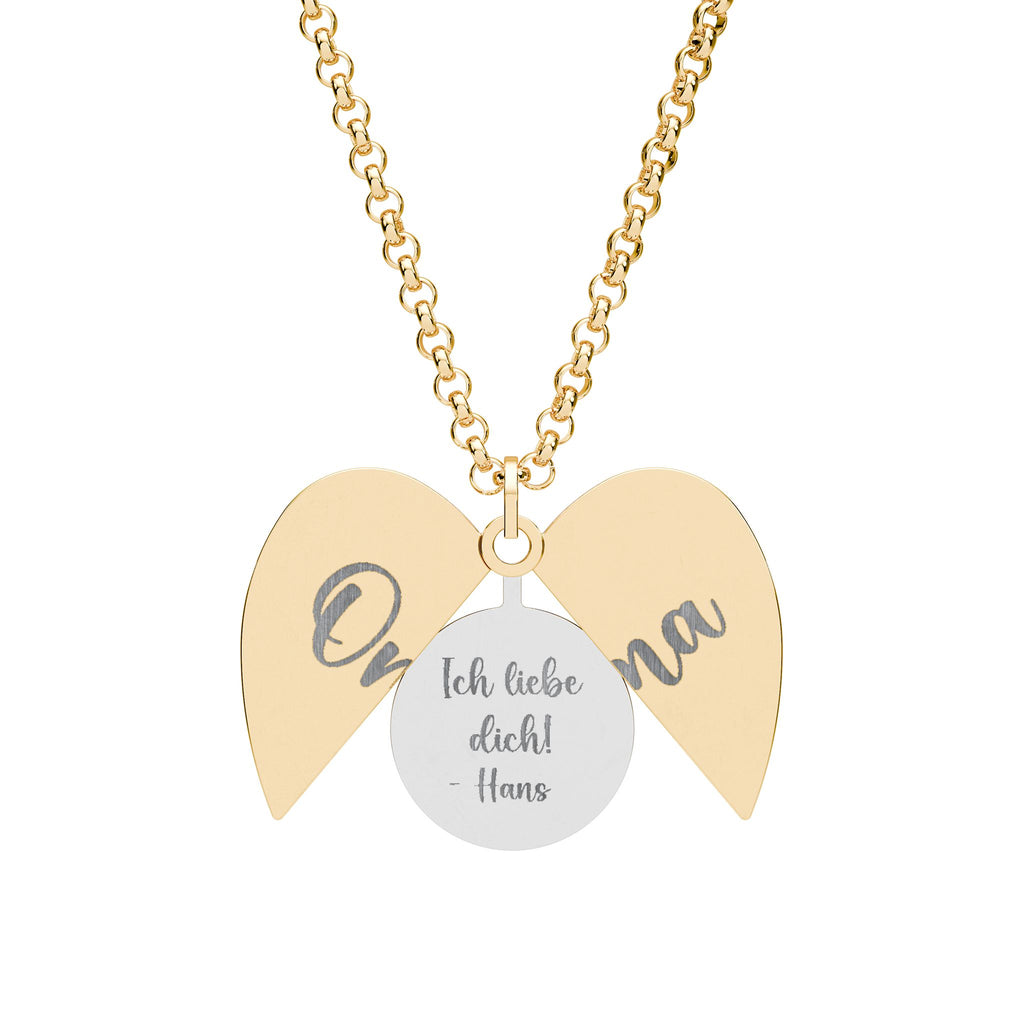 Custom Hidden Message für Oma - Engraved Heart Necklace, personalized Secret Locket Pendant