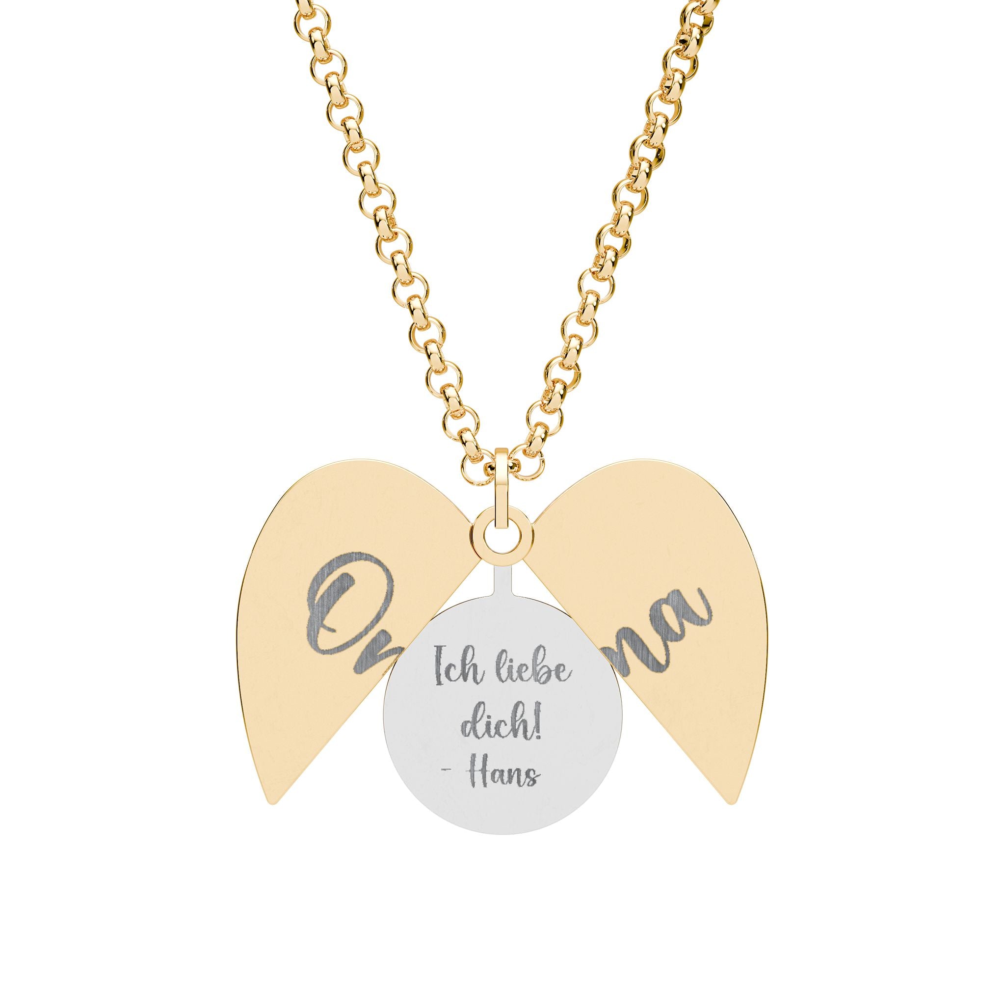 Custom Hidden Message für Oma - Engraved Heart Necklace, personalized Secret Locket Pendant