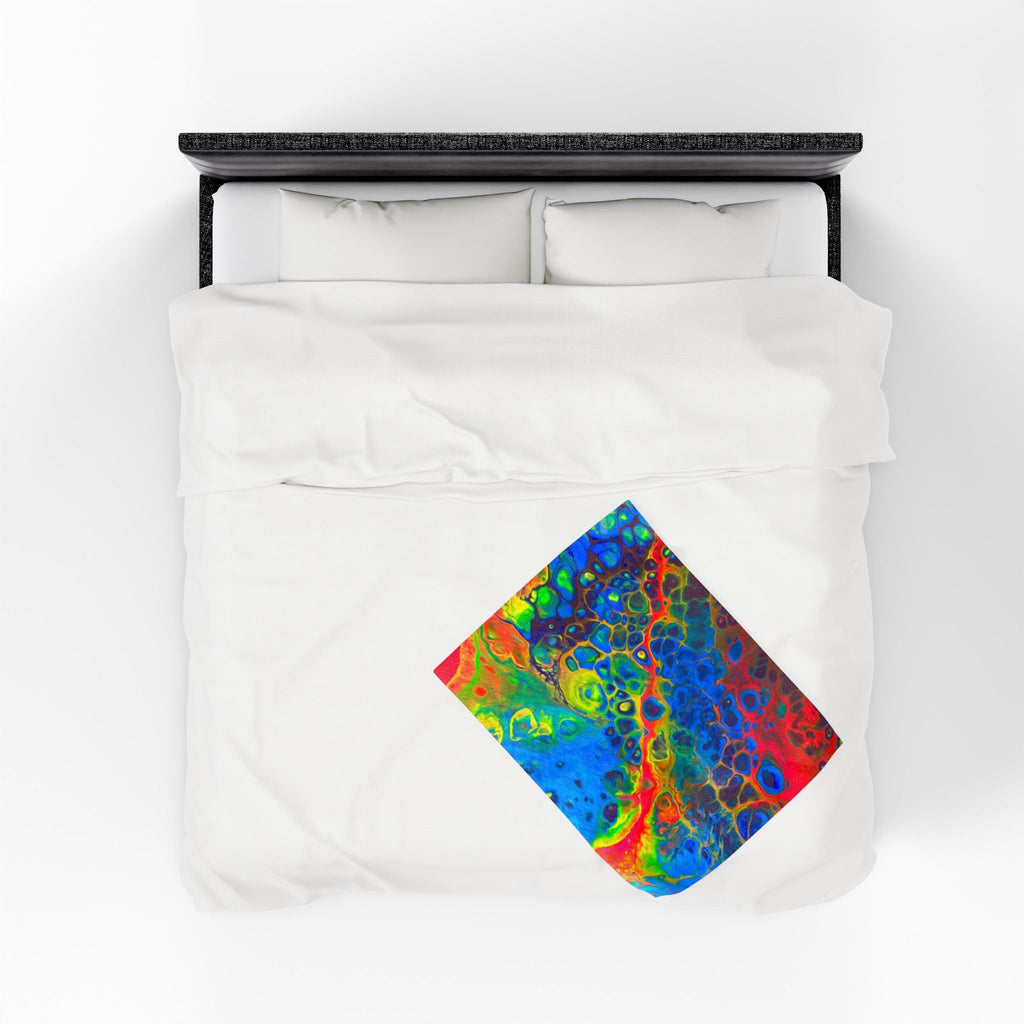 Bespattered Facade Rainbow Velveteen Plush Blanket | 3 Sizes