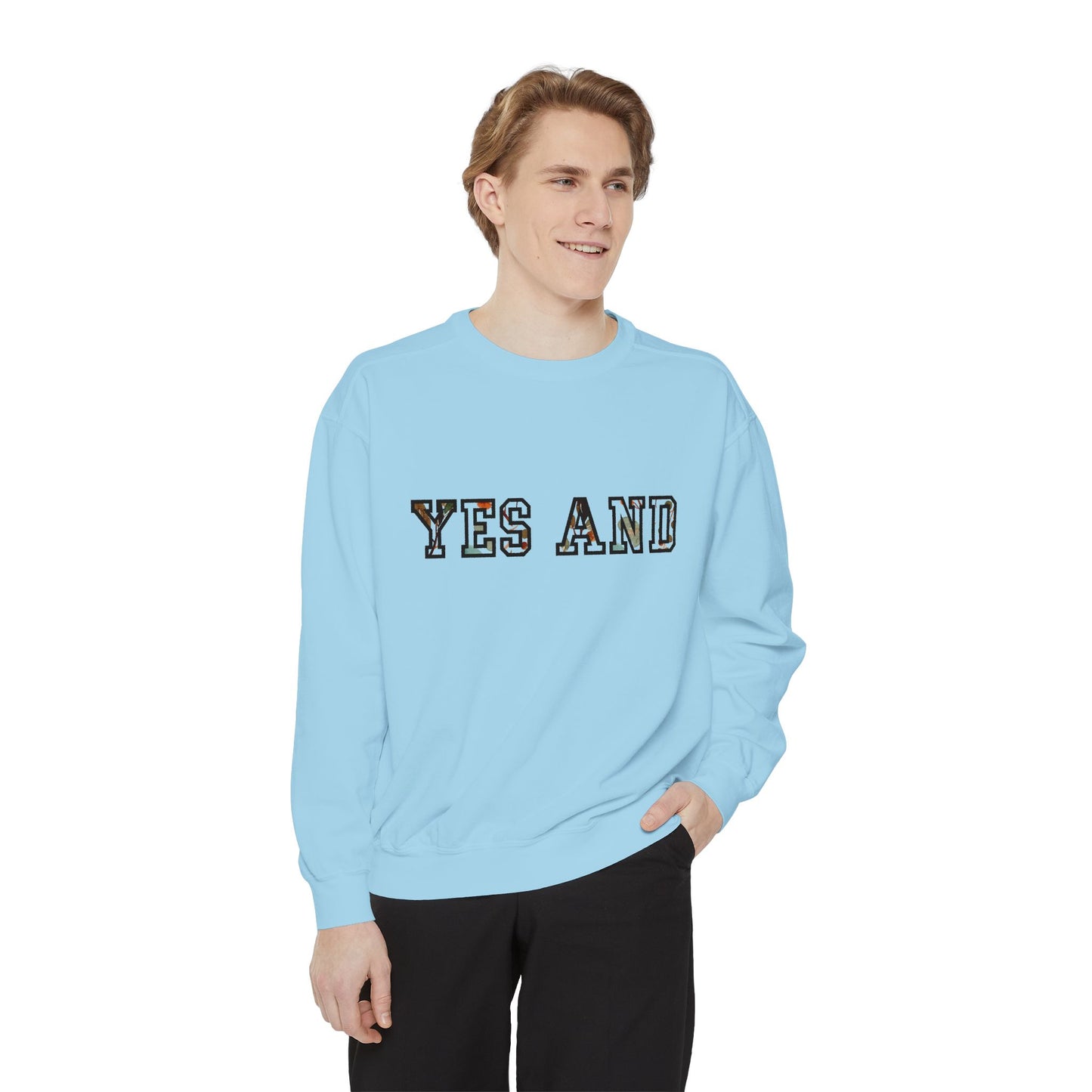 Sweat-shirt Oui et texte en bloc, couleurs confort