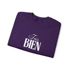 Embroidered Très Bien Sweatshirt -French Phrase Graphic Crewneck by Printify