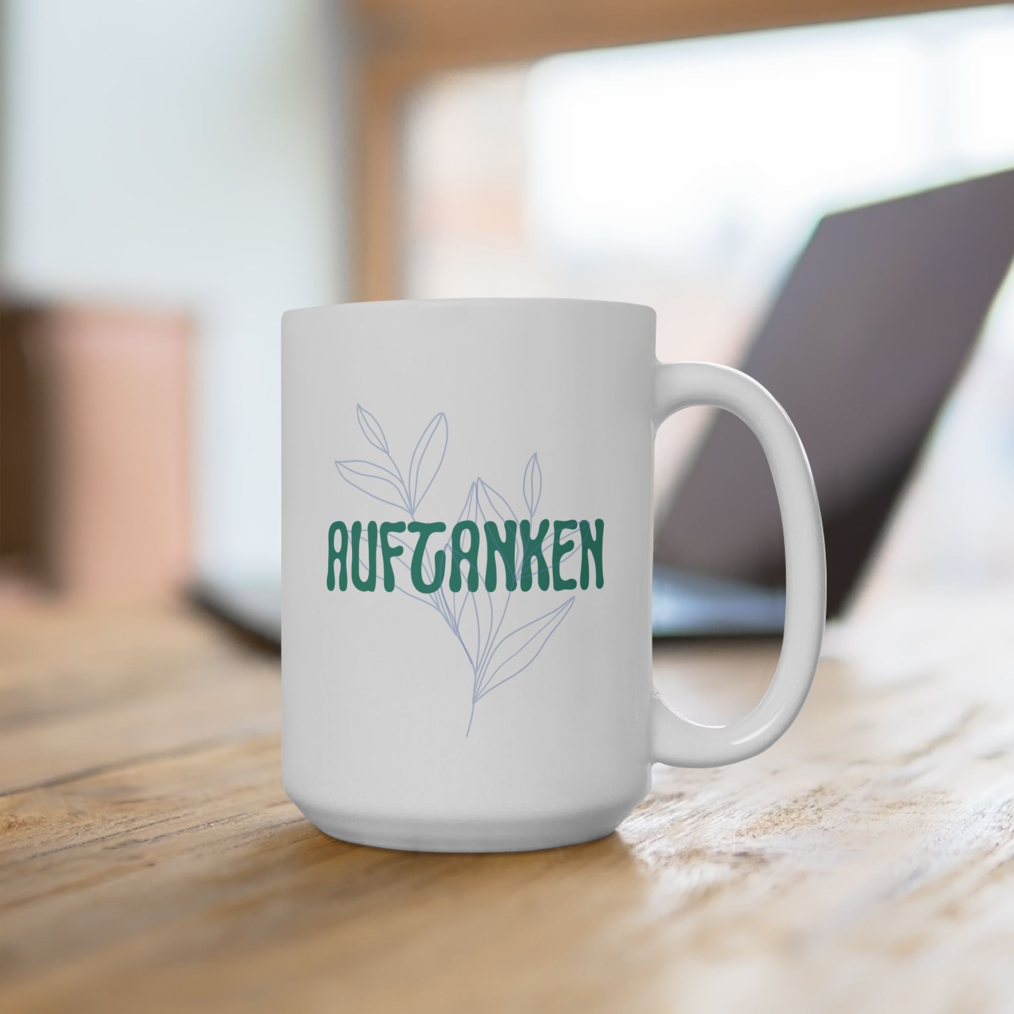Auftanken German "Refueling" Mental Health Mug, Ceramic Coffee Cup geschenk