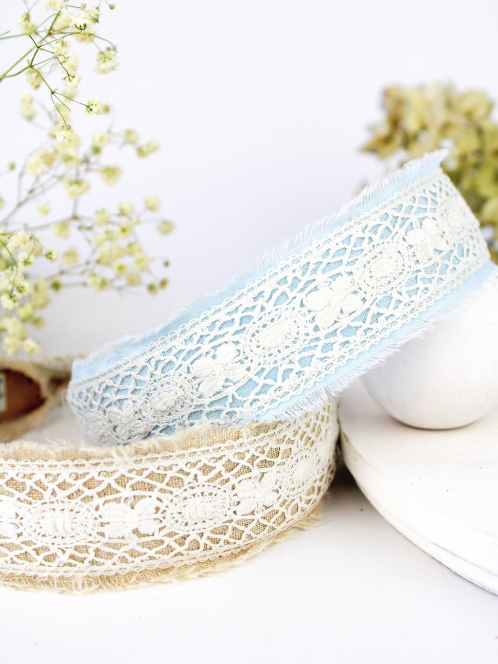 Amelia Lace and Linen Headband