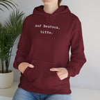 Auf Deutsch bitte Hoodie, Minimal Text Design, German Phrase Pullover