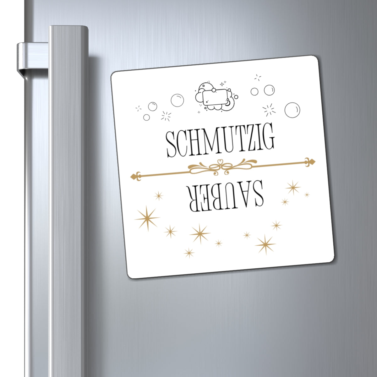 Schmutzig Sauber Refrigerator Magnet, German Clean/Dirty Dish Indicator