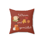 German Warm und gemütlich Autumn Cozy Pillow, Fall Decor Throw Pillow