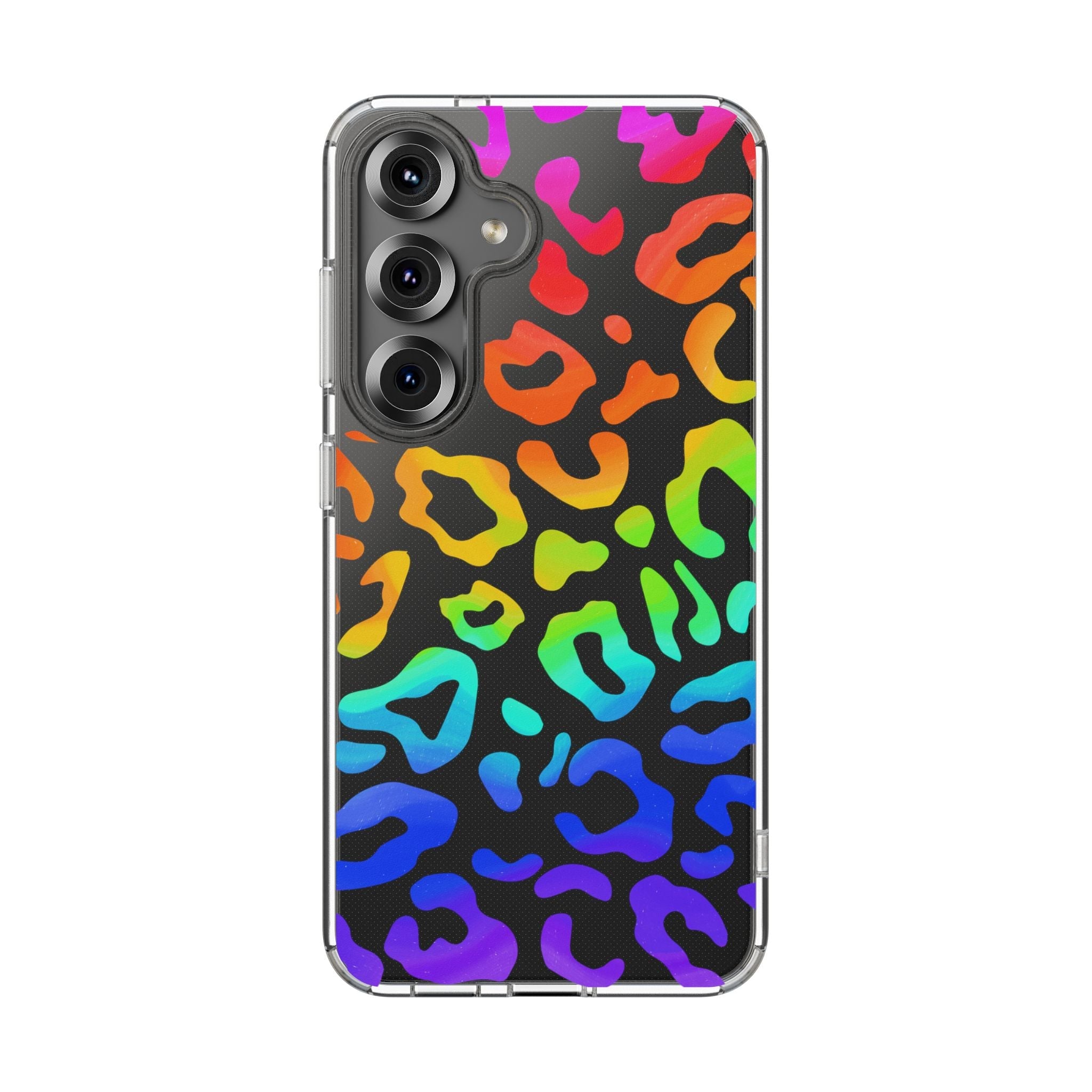Bespattered Facade Watercolor Rainbow Leopard Clear Case
