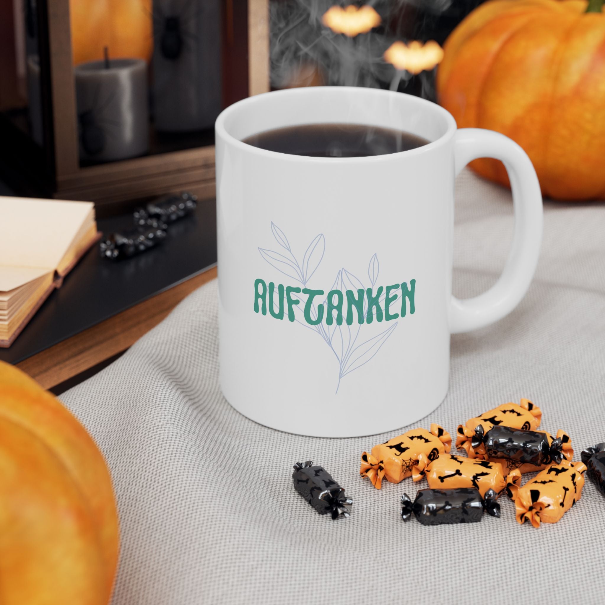 Auftanken German "Refueling" Mental Health Mug, Ceramic Coffee Cup geschenk