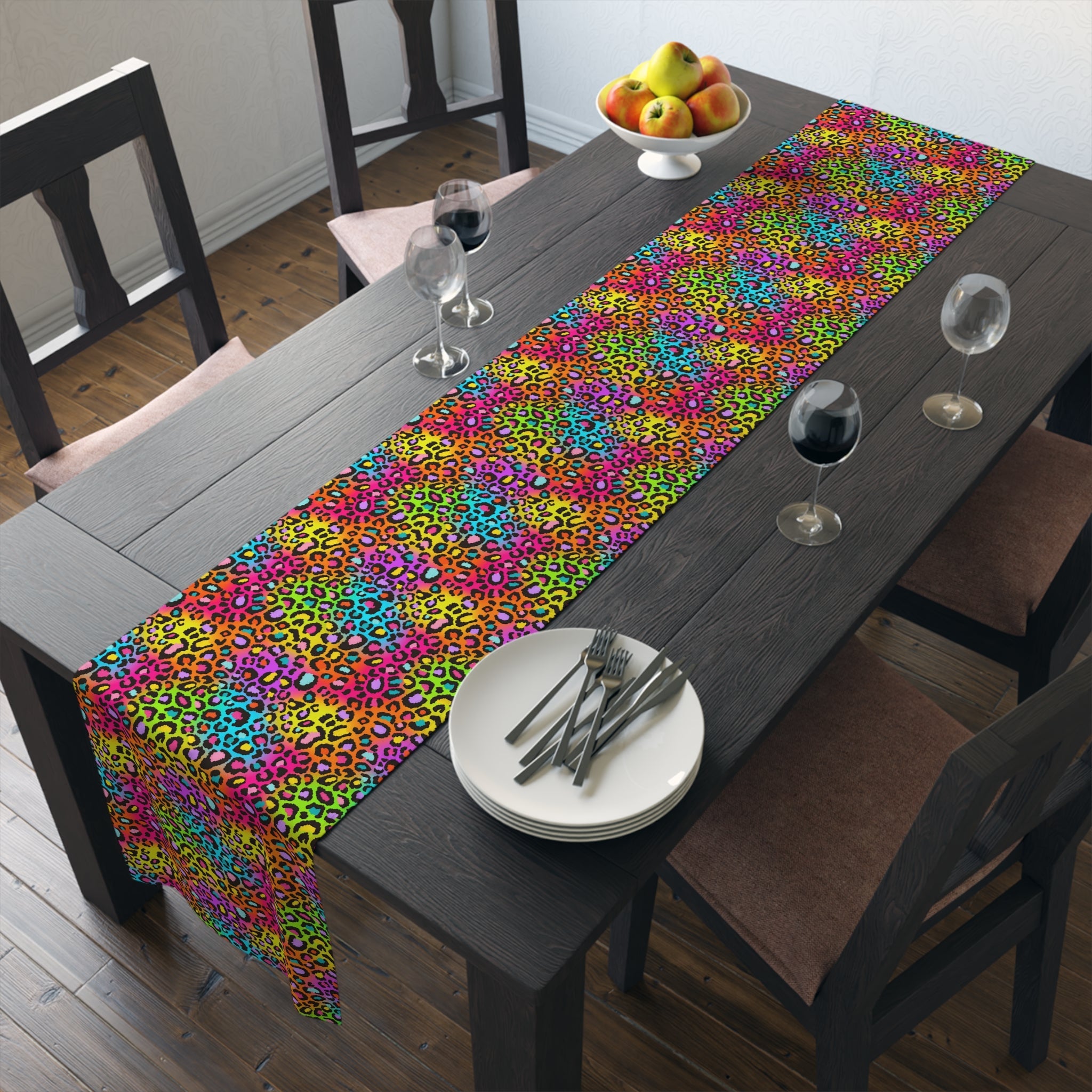 Bespattered Facade Neon Leopard Table Runner (2 sizes)