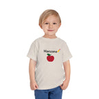 Manzana Apple and Pencil Toddler Tee Shirt by Printify