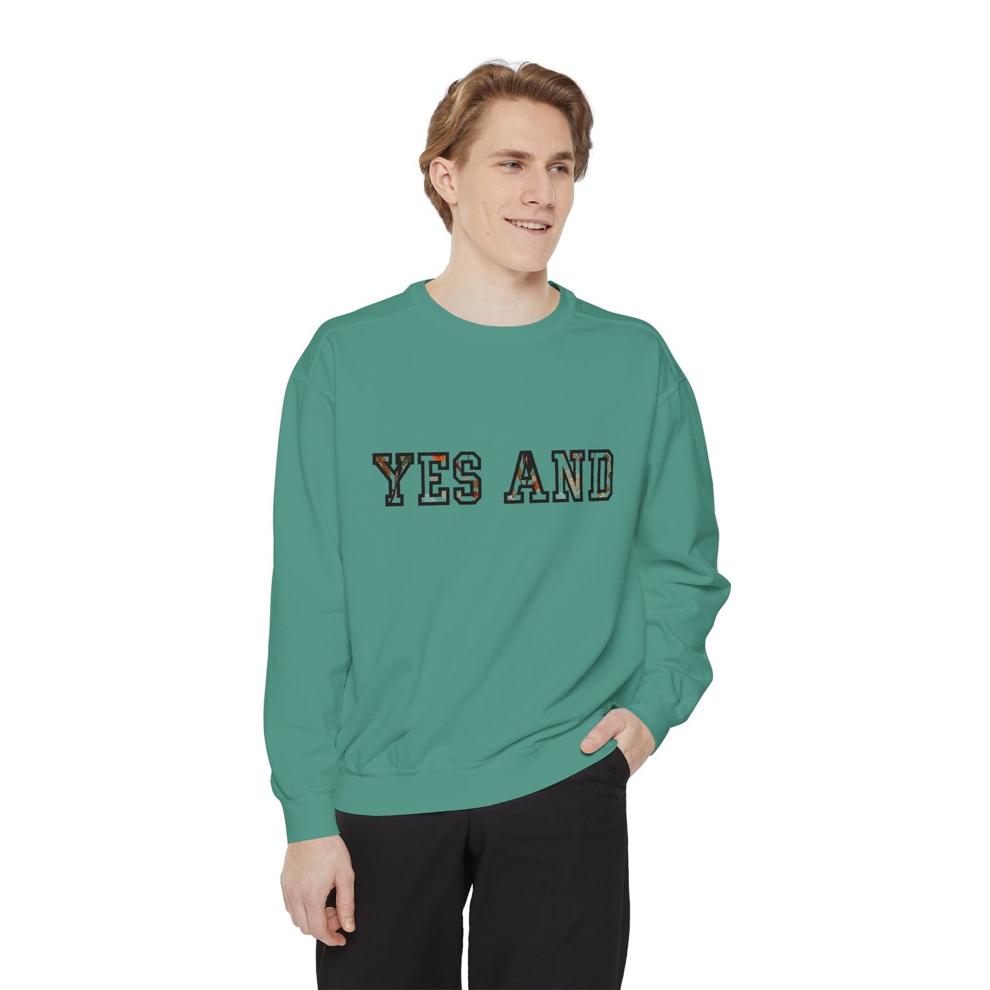 Sweat-shirt Oui et texte en bloc, couleurs confort