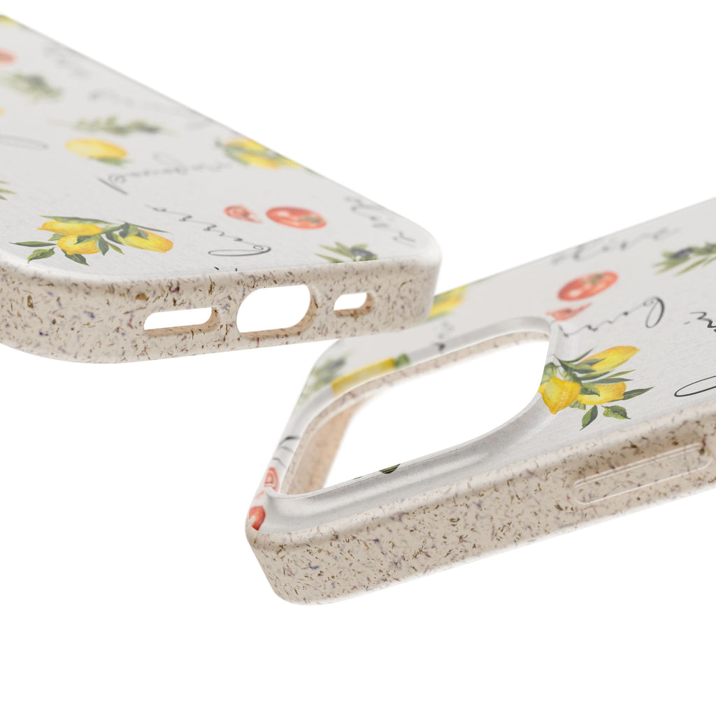 Italian cooking Eco friendly biodegradable phone case -Lemons & Tomatoes phone case | Biodegradable Cases