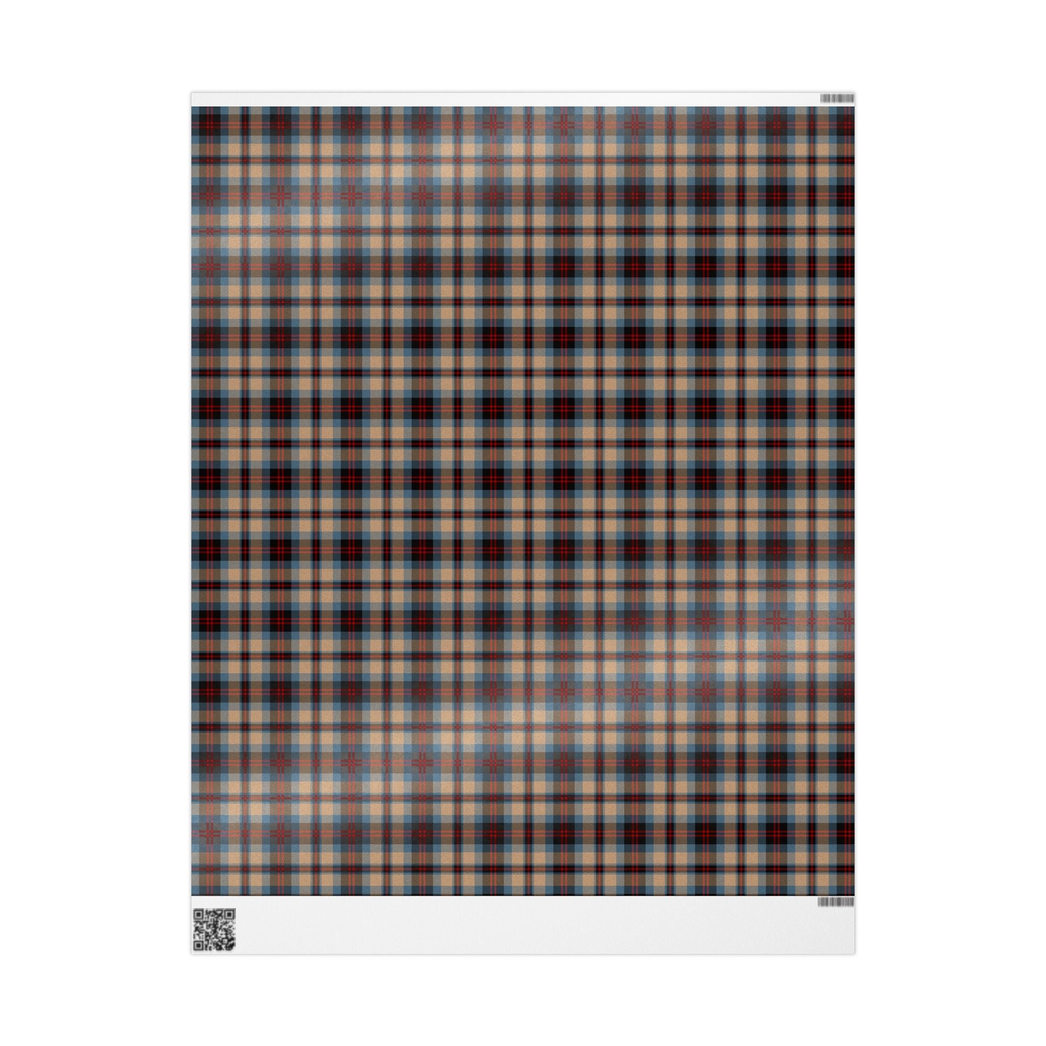 Plaid Gift Wrap Paper - Old School Design