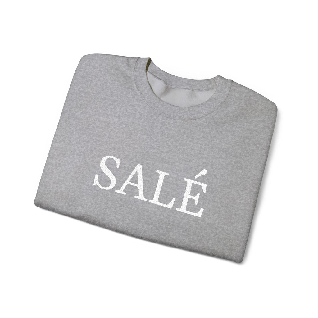 SALÉ (salty) embroidered French pun Text Crewneck Sweatshirt, Minimal French Word Graphic sweater for francophones by Printify