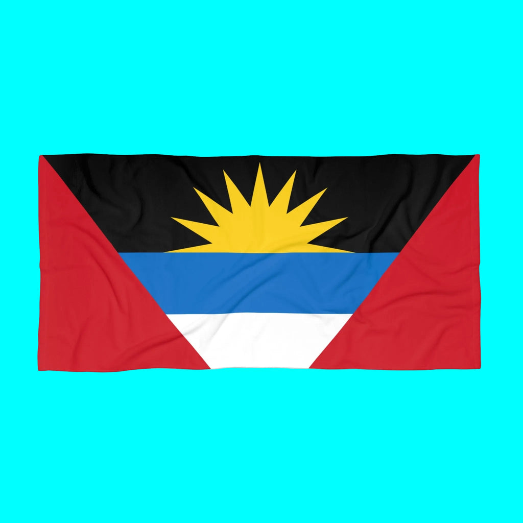 Antigua and Barbuda Beach Towel | Quality & Long Lasting - 2 Sizes | Antiguan Pride | Gift for Antiguan and Barbudans