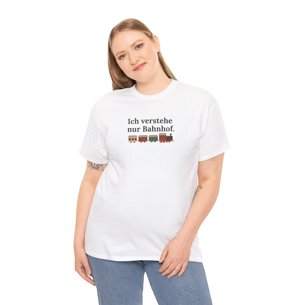 Ich verstehe nur Bahnhof Train Graphic Tee, funny German Phrase Shirt by Printify