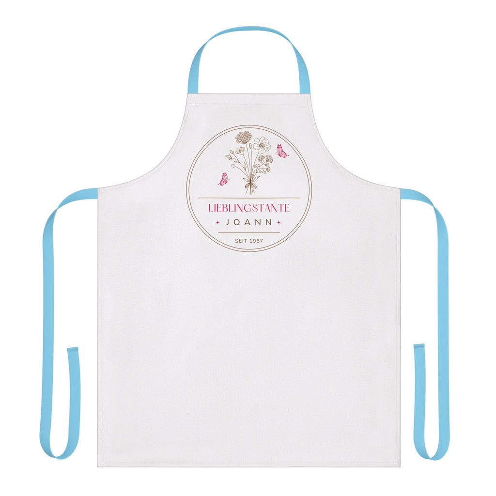 Lieblingstante customizable floral apron for favorite German aunt