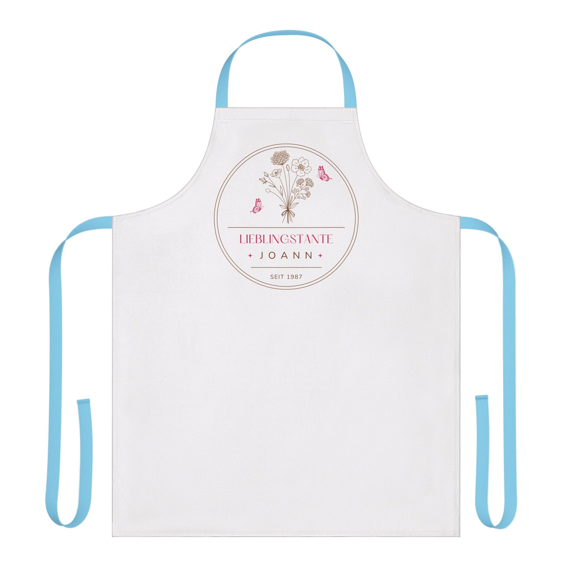 Lieblingstante customizable floral apron for favorite German aunt