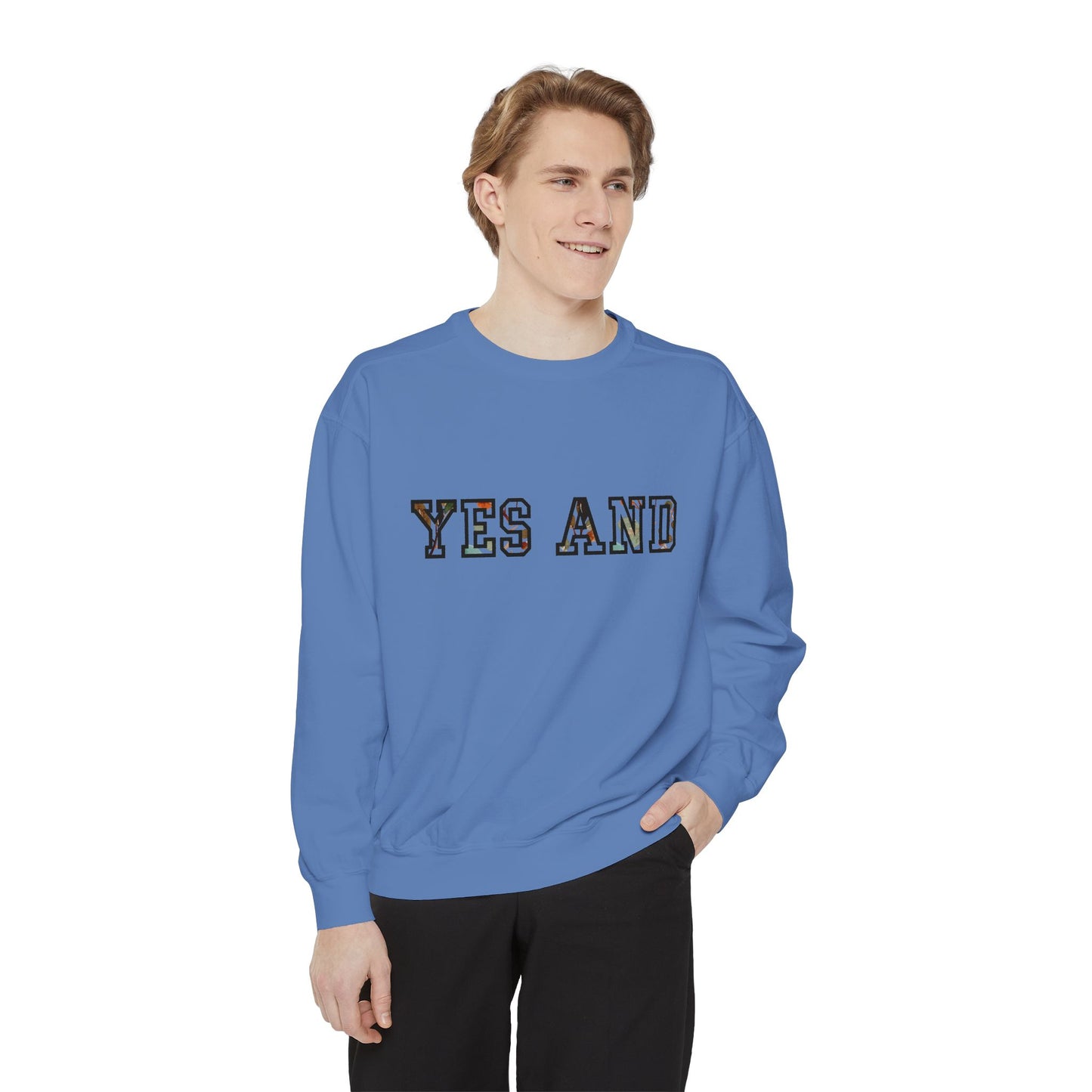 Sweat-shirt Oui et texte en bloc, couleurs confort
