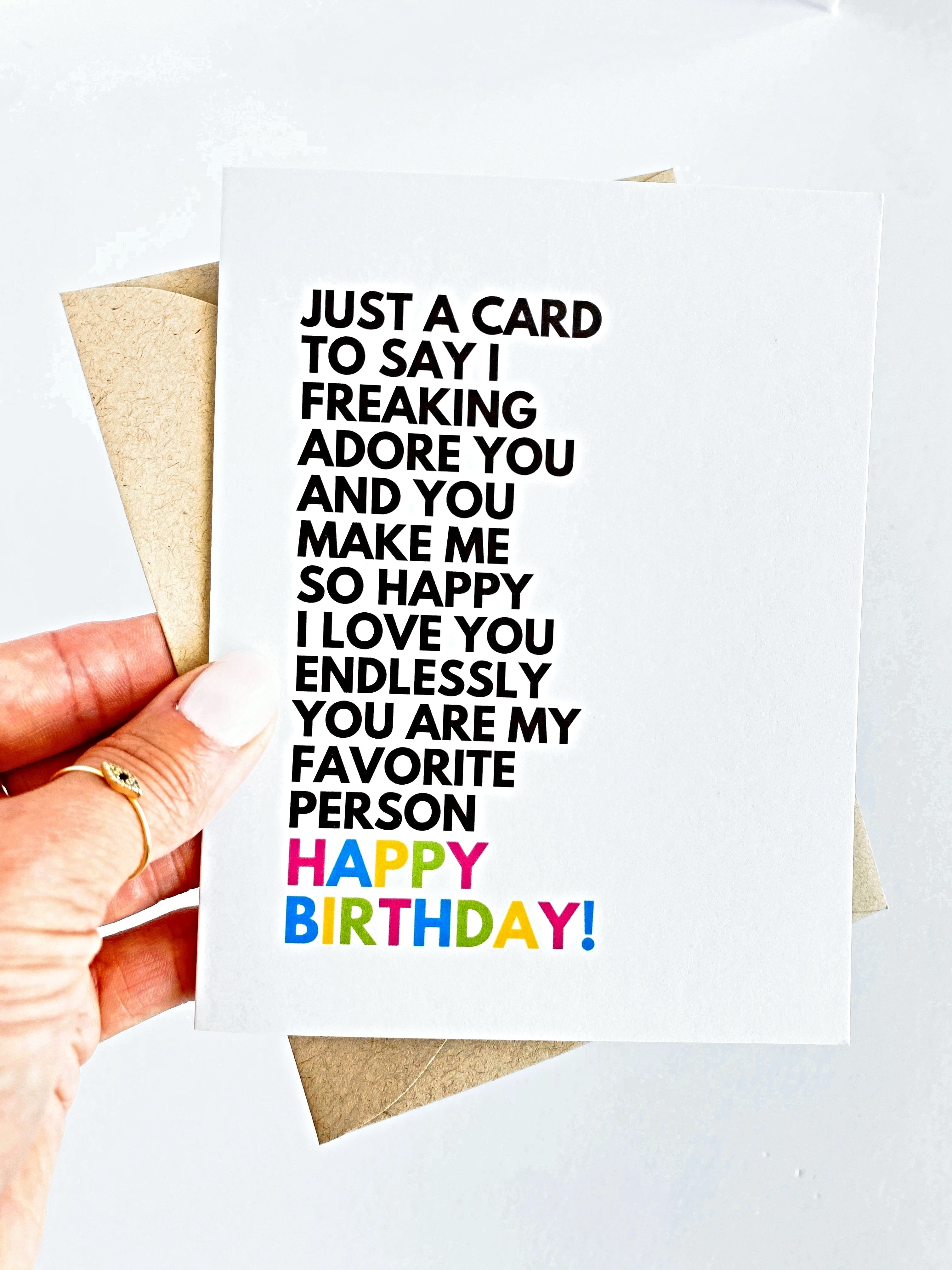 Birthday Card - I Love You My Favorite Person Card