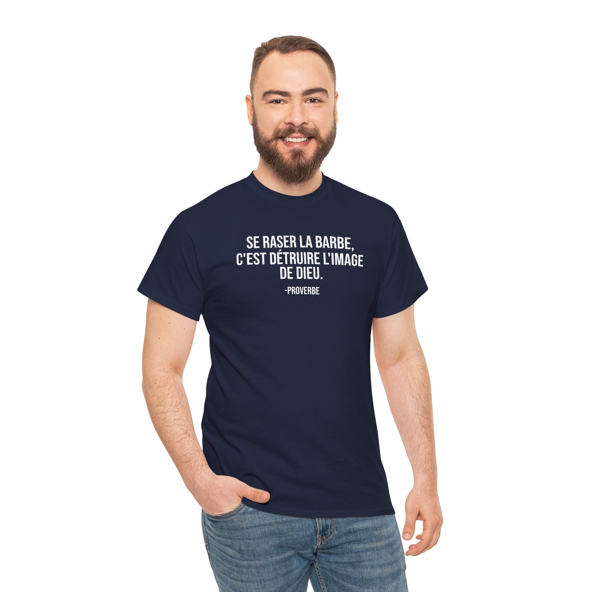 Se raser la barbe French proverb Tee