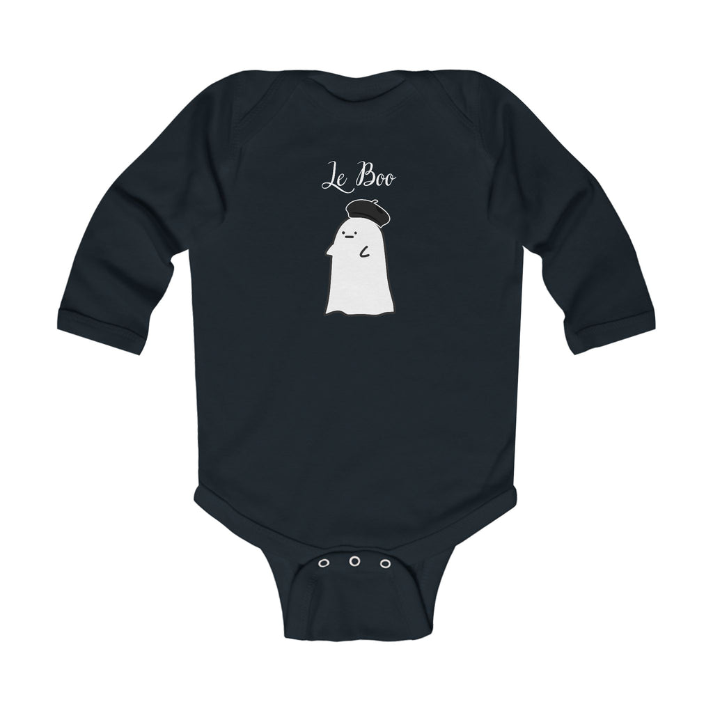 Le Boo cute French Ghost Baby Bodysuit, Cute Minimal Halloween Baby romper