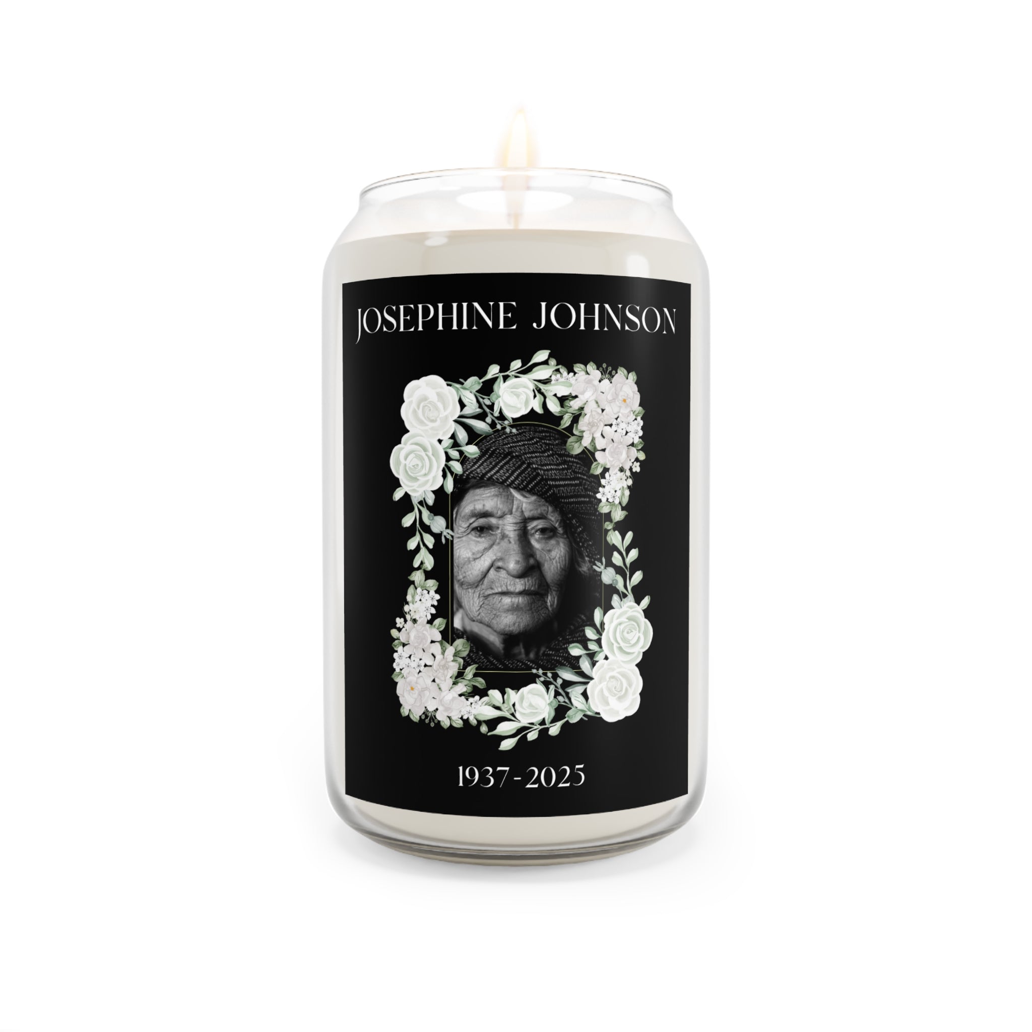 Personalized Scented Memorial Candle with photo - 13.75oz - La Vie Bien - Birthday Candle Gift - Bougie funérailles