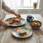 16 - Piece Mexican Talavera Dinnerware Set | Handmade Talavera Talavera Dinnerware Set La Vie Bien 16 - Piece Mexican Talavera Dinnerware Set | Handmade Talavera
