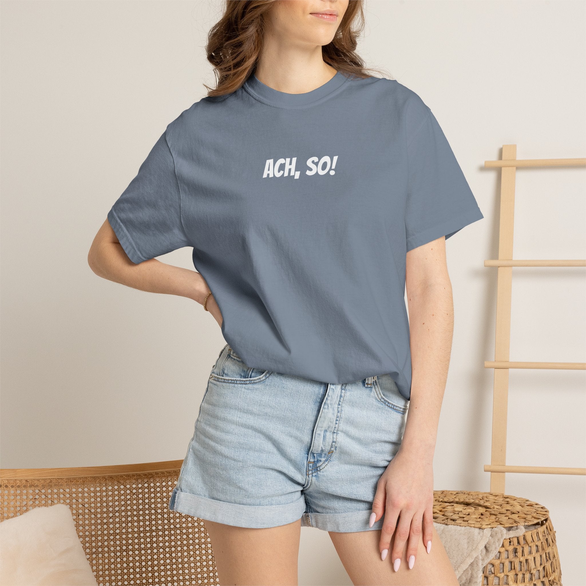 Ach, so! German saying T-Shirt, Minimalist Unisex Retro Phrase Tee
