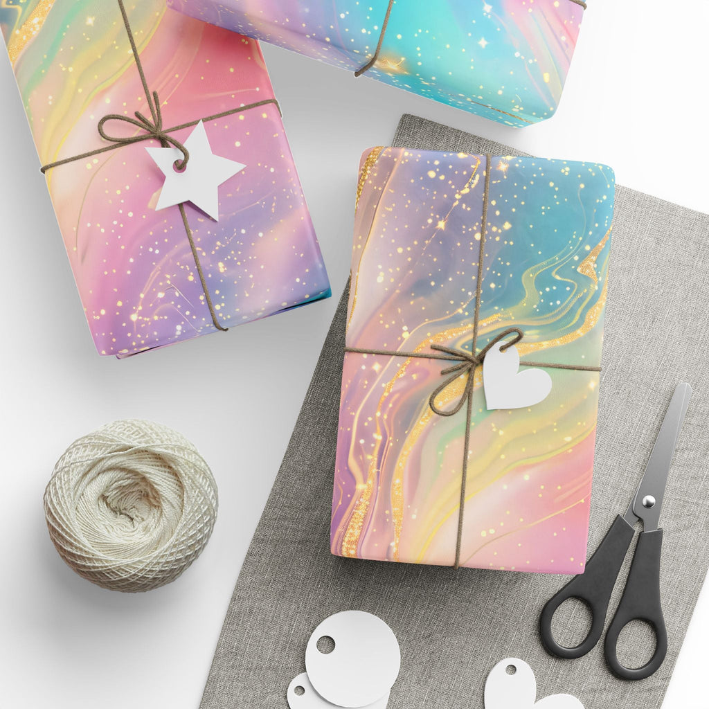 Bespattered Facade Pastel Dreams Wrapping Paper | Three Sizes | Glossy or Matte