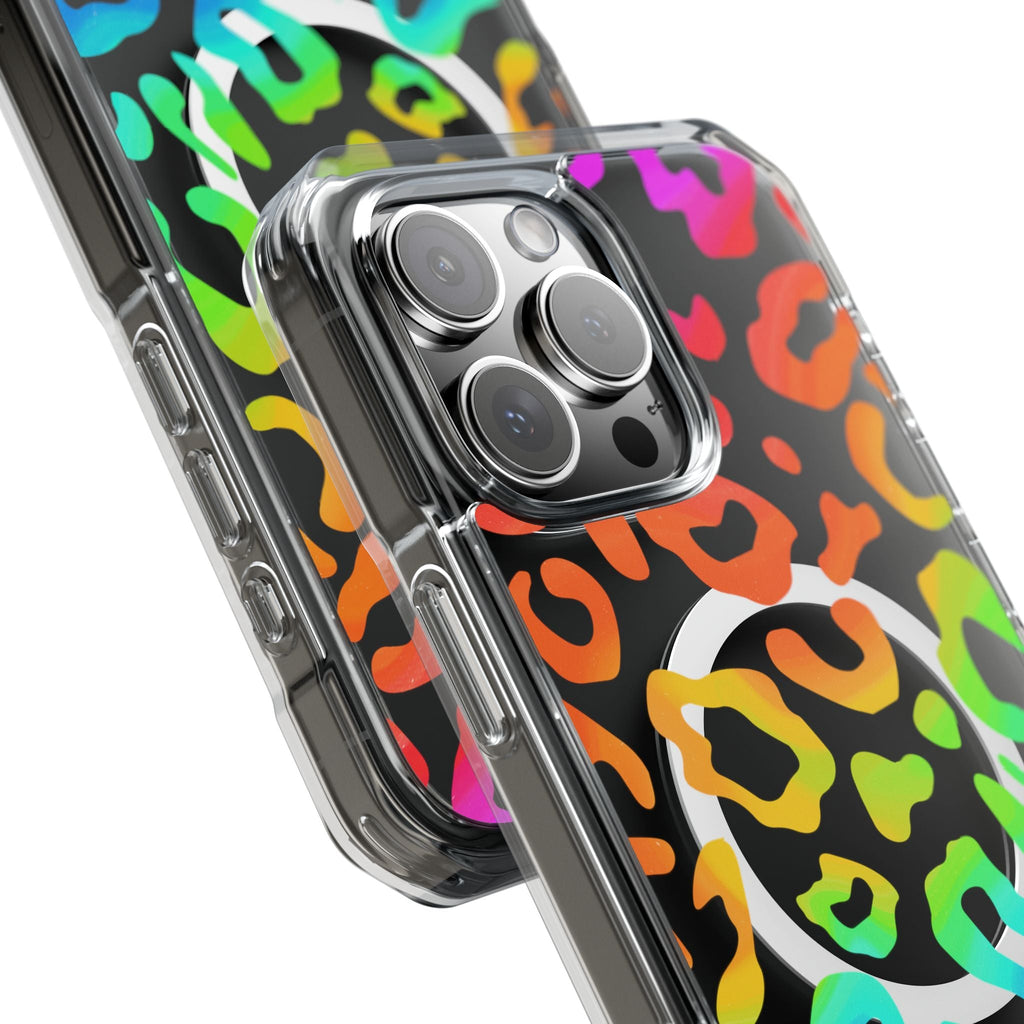 Bespattered Facade Watercolor Rainbow Leopard MagSafe Clear Impact Case