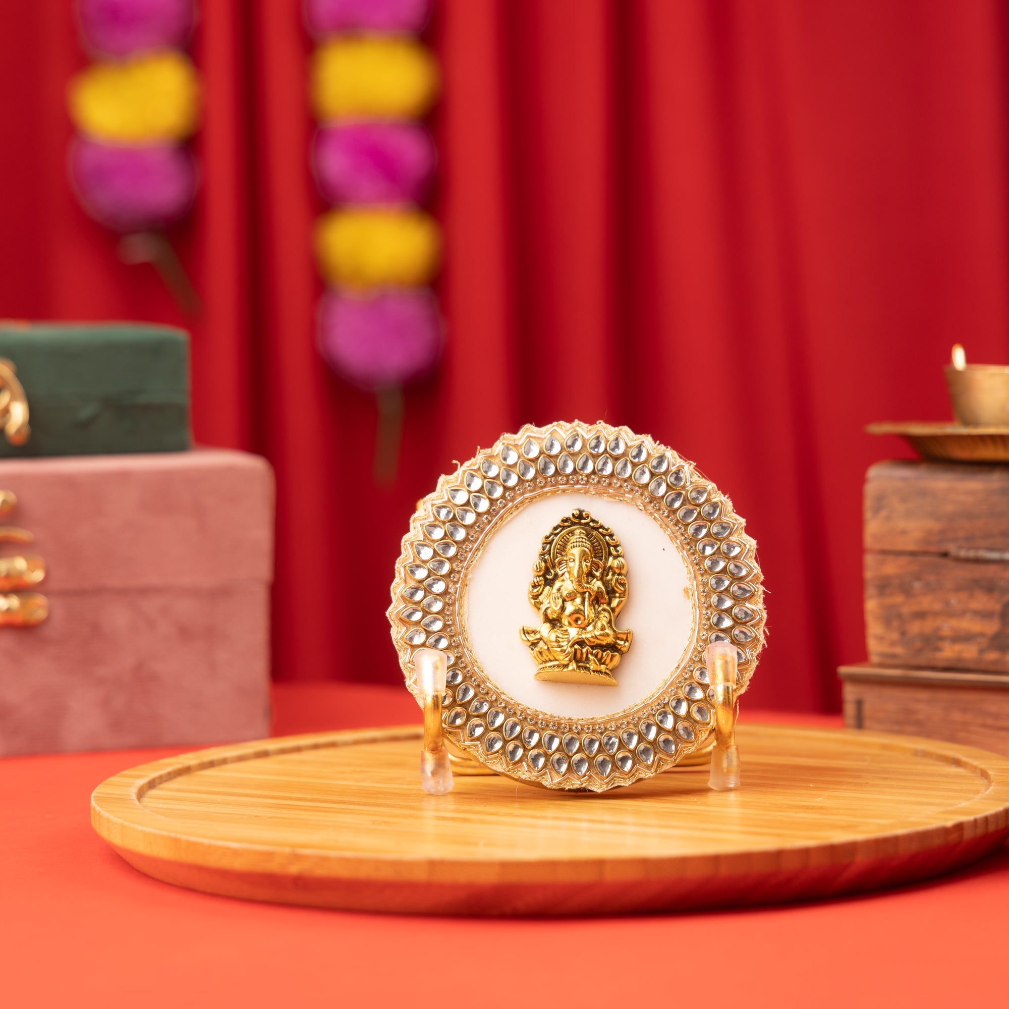 Ganesha on Marble Base with Stand & Gift Box